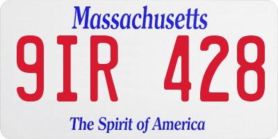 MA license plate 9IR428