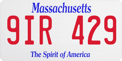 MA license plate 9IR429