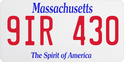 MA license plate 9IR430