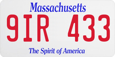 MA license plate 9IR433