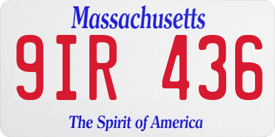 MA license plate 9IR436