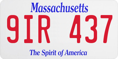 MA license plate 9IR437