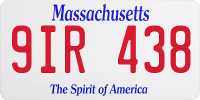 MA license plate 9IR438