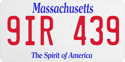 MA license plate 9IR439