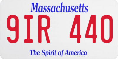MA license plate 9IR440