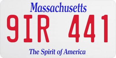 MA license plate 9IR441