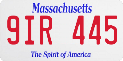 MA license plate 9IR445