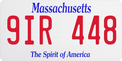 MA license plate 9IR448
