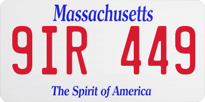 MA license plate 9IR449