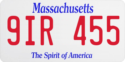 MA license plate 9IR455