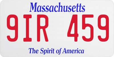 MA license plate 9IR459
