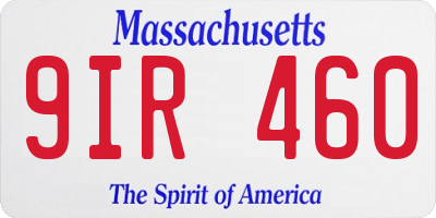 MA license plate 9IR460
