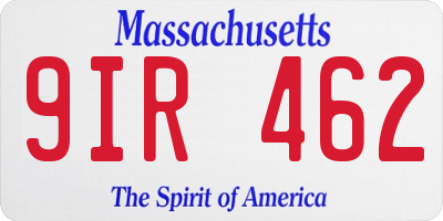 MA license plate 9IR462
