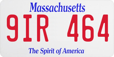 MA license plate 9IR464
