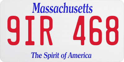 MA license plate 9IR468