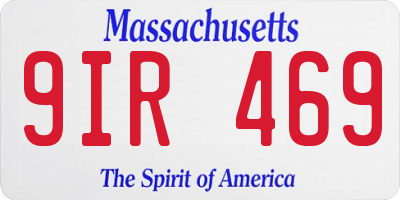 MA license plate 9IR469