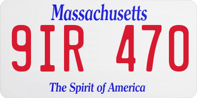 MA license plate 9IR470