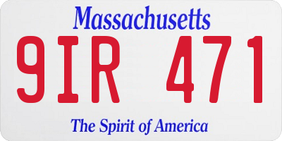 MA license plate 9IR471