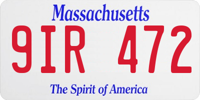 MA license plate 9IR472