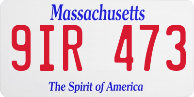 MA license plate 9IR473
