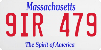 MA license plate 9IR479