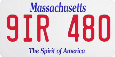 MA license plate 9IR480