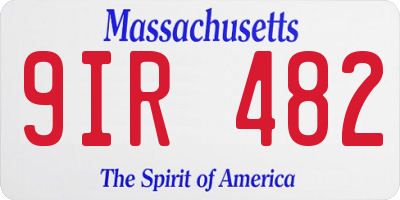 MA license plate 9IR482