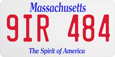 MA license plate 9IR484