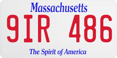 MA license plate 9IR486