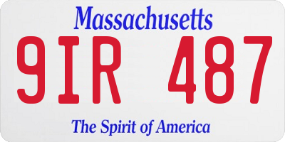 MA license plate 9IR487