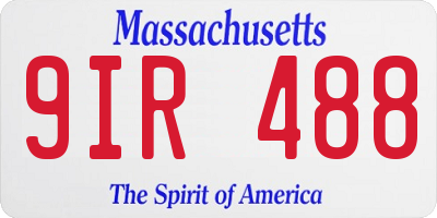 MA license plate 9IR488
