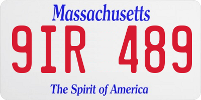 MA license plate 9IR489