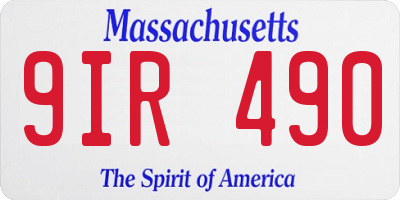 MA license plate 9IR490