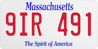 MA license plate 9IR491