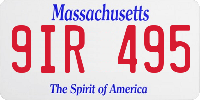 MA license plate 9IR495
