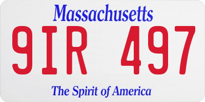 MA license plate 9IR497