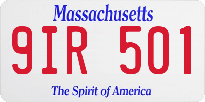 MA license plate 9IR501