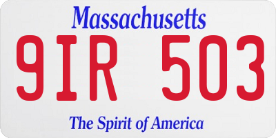 MA license plate 9IR503