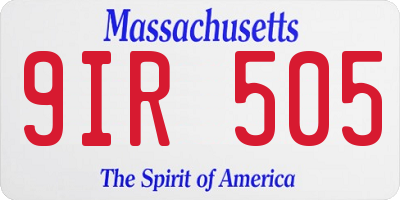 MA license plate 9IR505