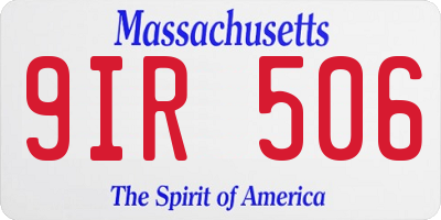 MA license plate 9IR506