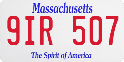 MA license plate 9IR507