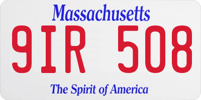 MA license plate 9IR508