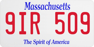 MA license plate 9IR509