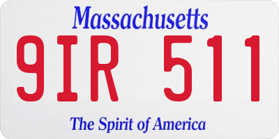 MA license plate 9IR511