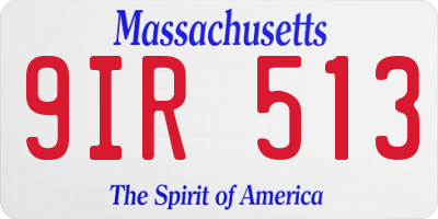 MA license plate 9IR513