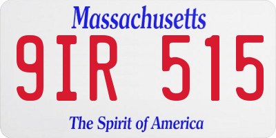 MA license plate 9IR515