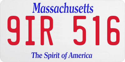 MA license plate 9IR516