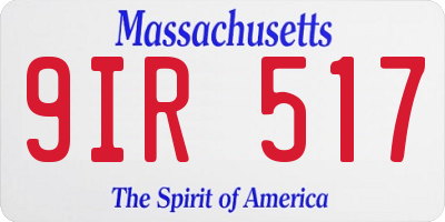 MA license plate 9IR517