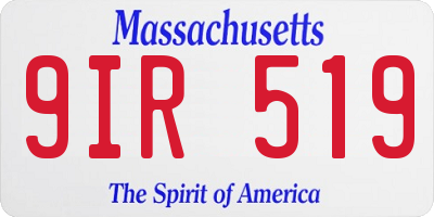 MA license plate 9IR519
