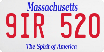 MA license plate 9IR520